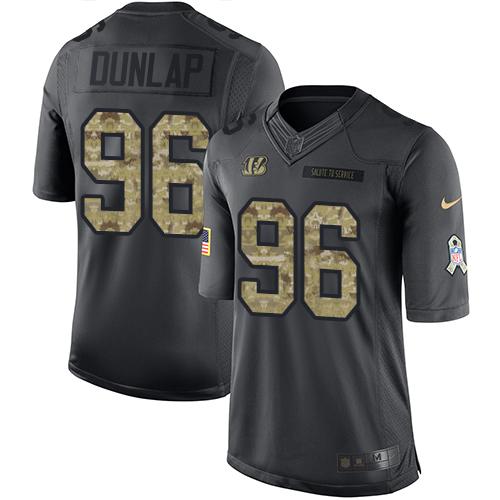 Nike Bengals #96 Carlos Dunlap Black Men's Stitched NFL Limited 2016 Salute to Service Jersey